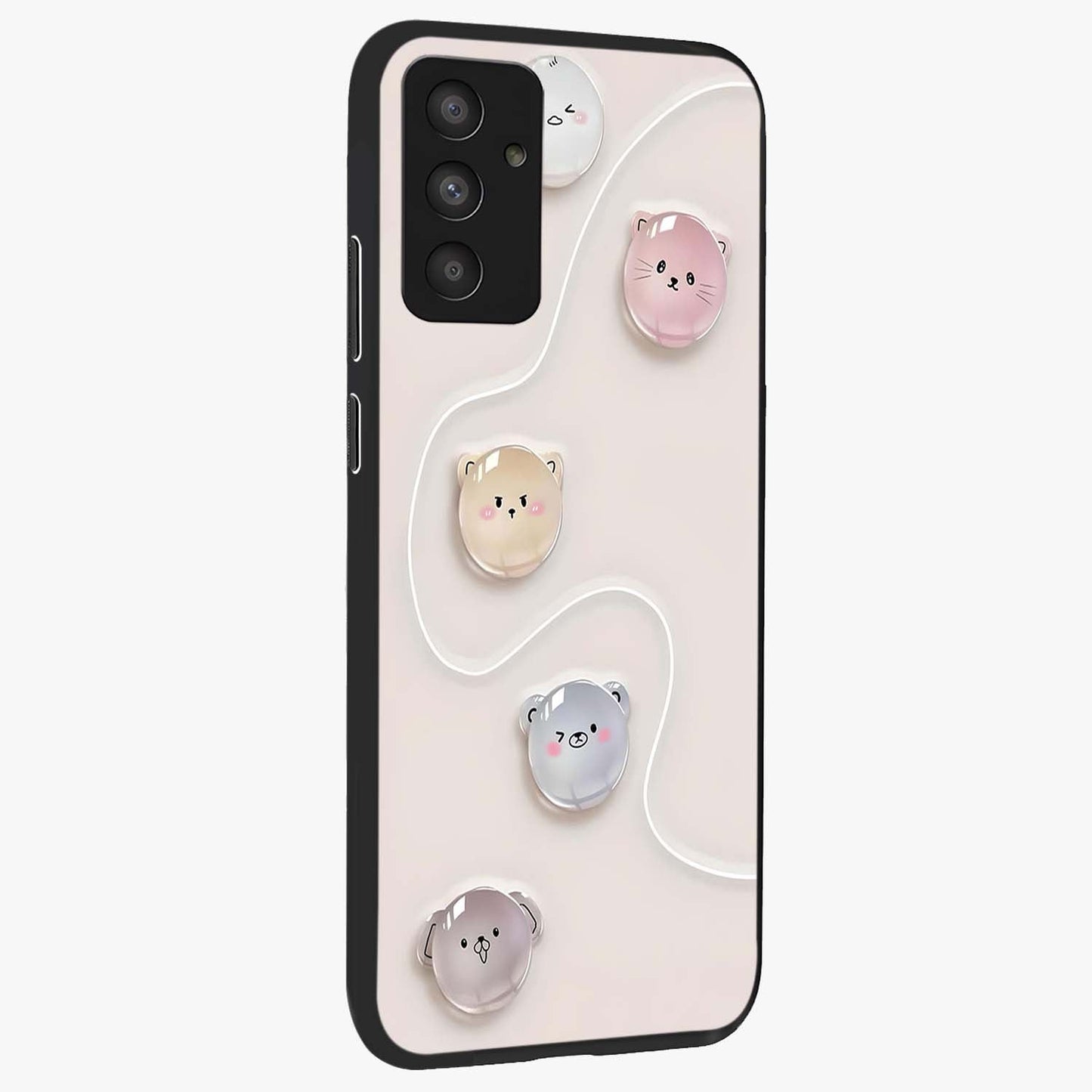 Puffy Face Parade Glass Case upright view showcasing adorable character artwork with cheerful animated theme.