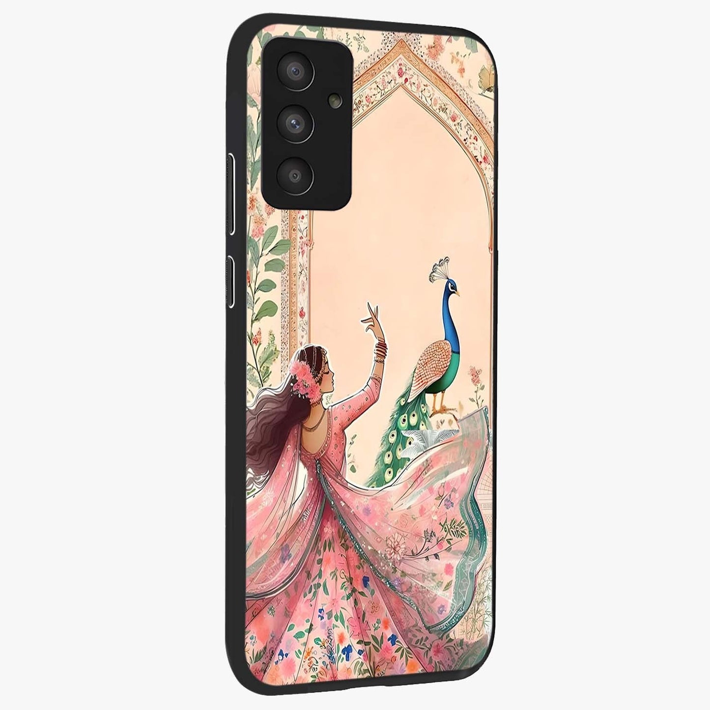 Royal Grace Muse Glass Case upright view showcasing stylish artistic artwork with sophisticated royal theme.