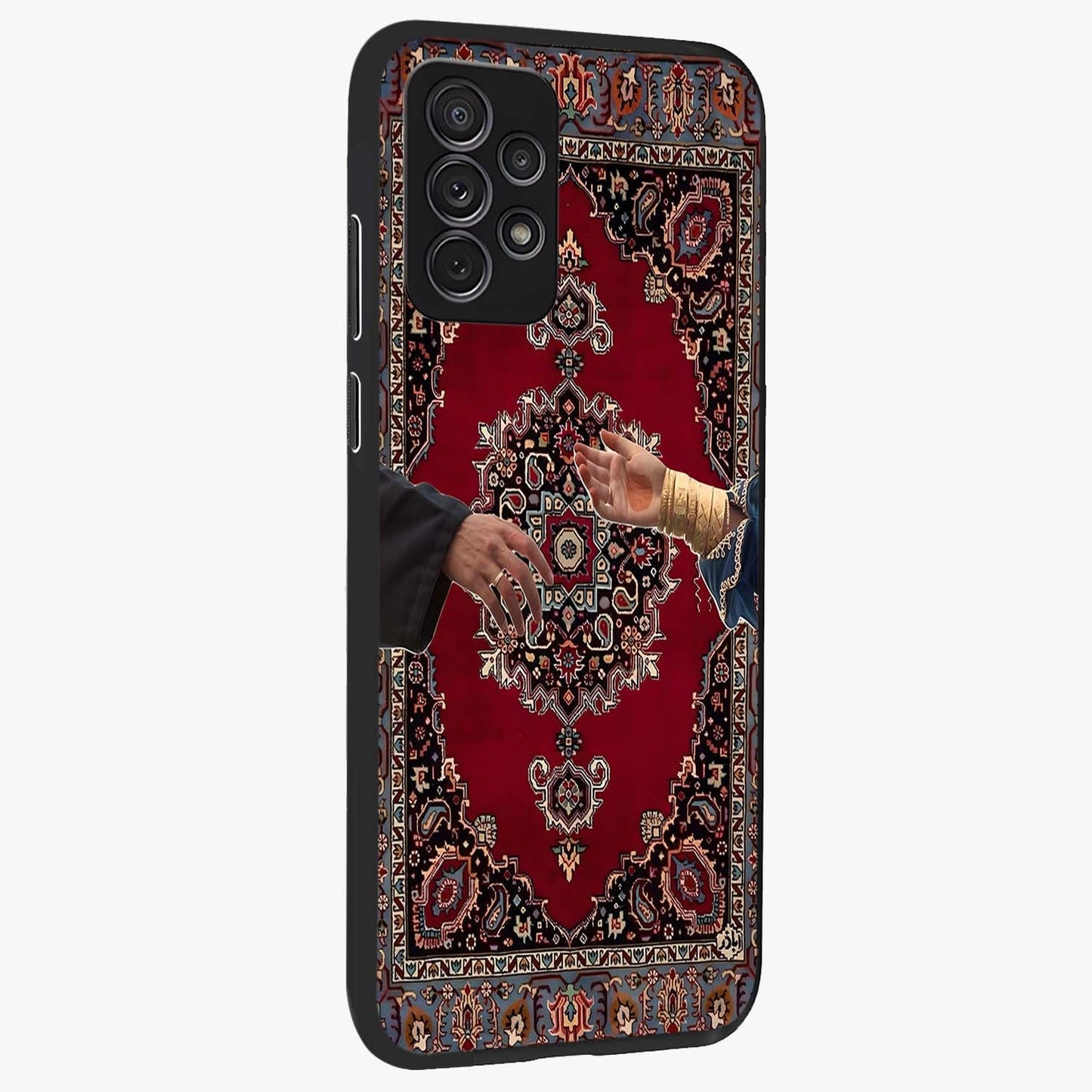 Royal Touch Reach Glass Case upright view showcasing stylish royal inspired artwork with graceful theme.
