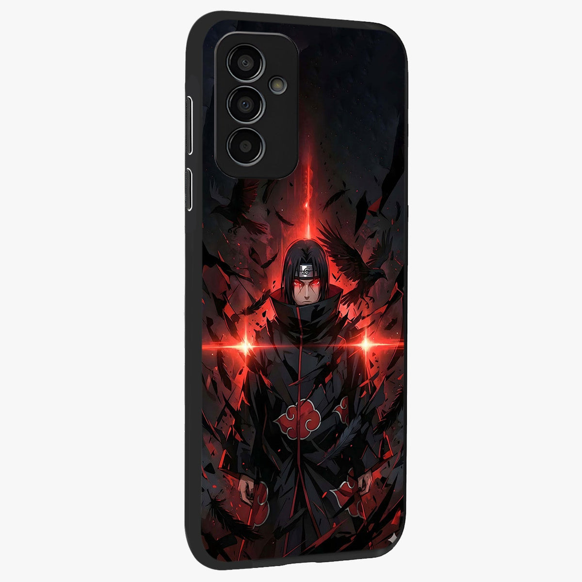 Focused Blade Discipline Glass Case upright view showcasing strong typography statement with sleek motivational theme.