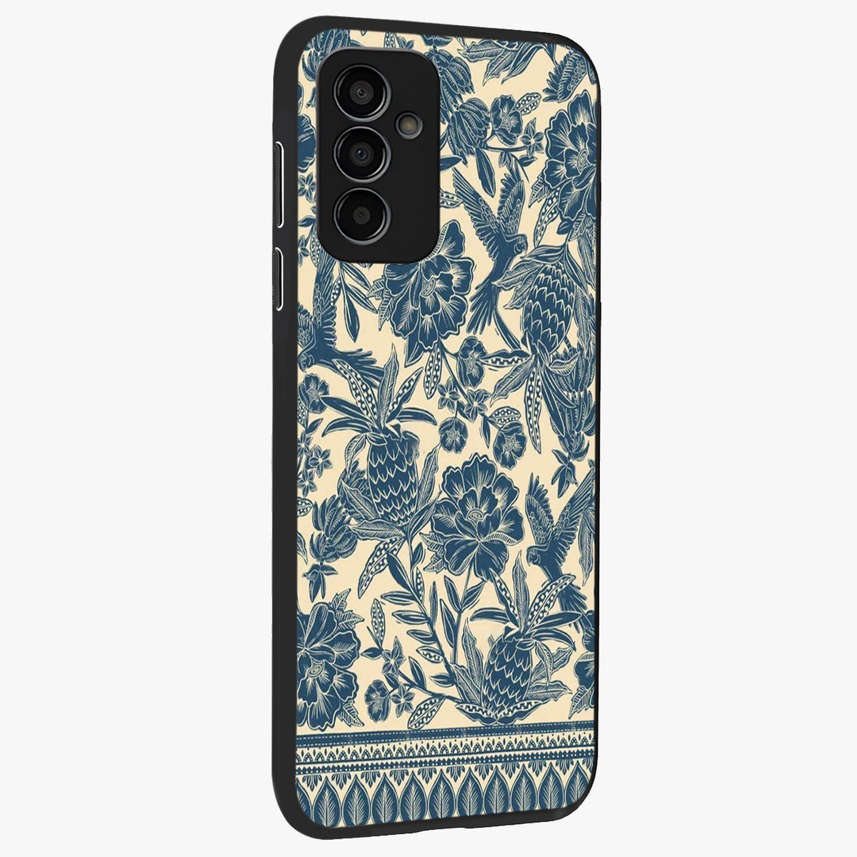 Heirloom Wild Bloom Glass Case upright view showcasing delicate wildflower artwork with timeless floral theme.