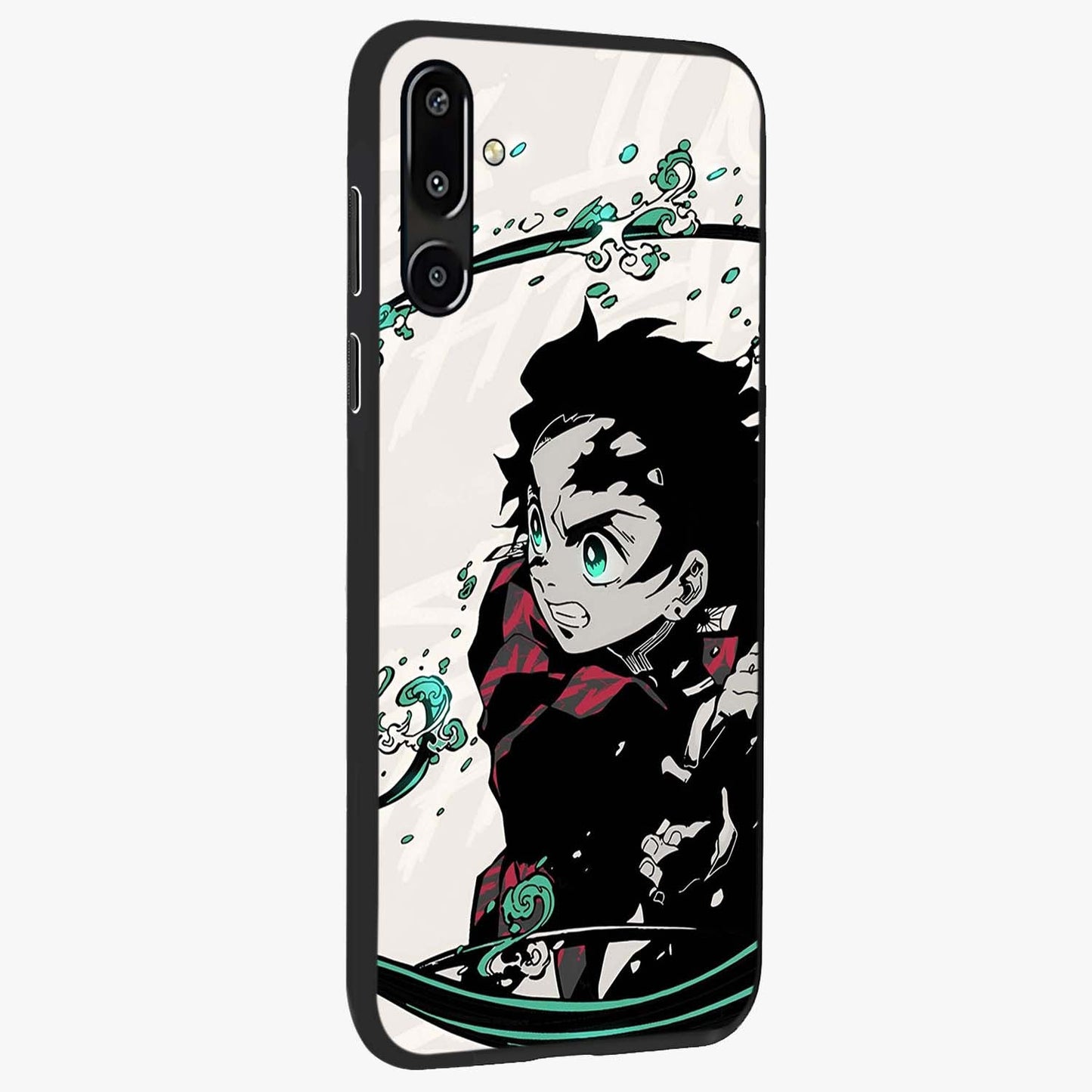 Demon Slayer Glass Case upright view showcasing powerful anime artwork with intense warrior theme.