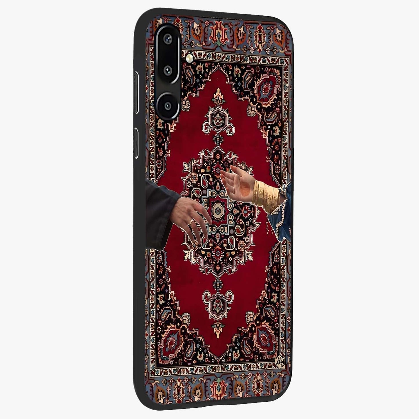 Royal Touch Reach Glass Case upright view showcasing stylish royal inspired artwork with graceful theme.