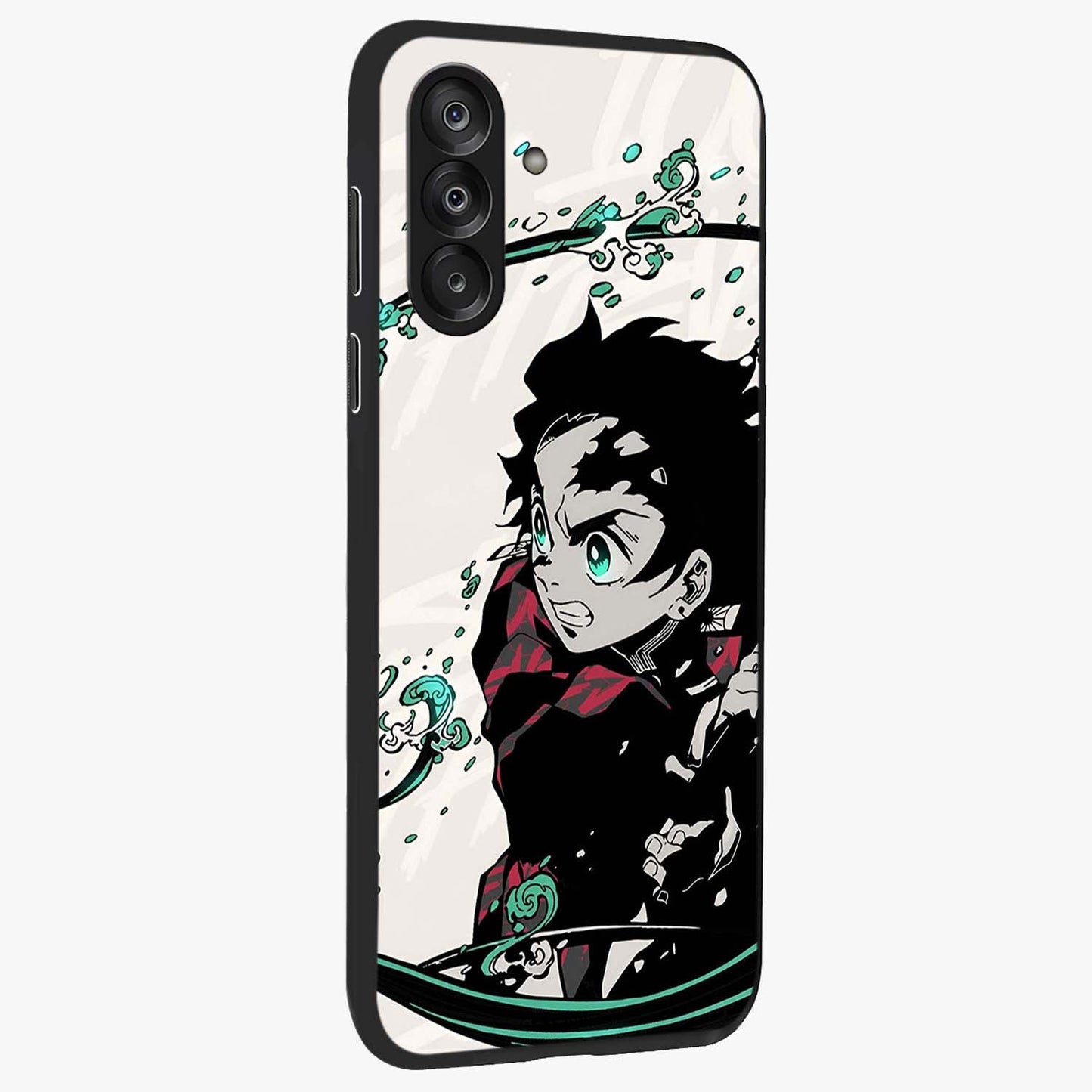 Demon Slayer Glass Case upright view showcasing powerful anime artwork with intense warrior theme.