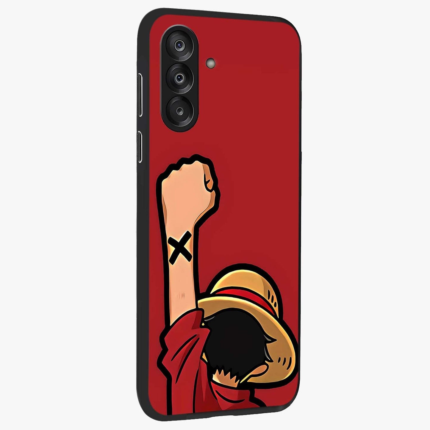 Luffy X Spirit Glass Case upright view showcasing striking anime artwork with adventurous character theme.