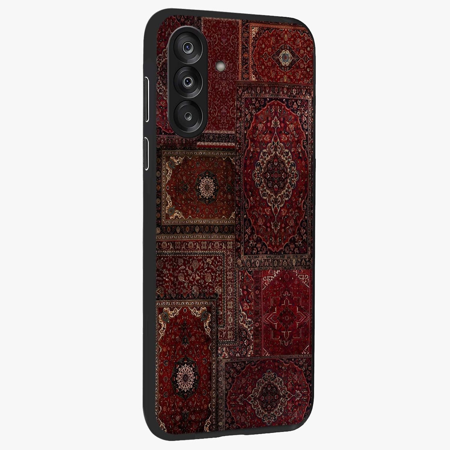 Persian Velvet Tale Glass Case upright view showcasing elegant Persian artwork with classic heritage theme.