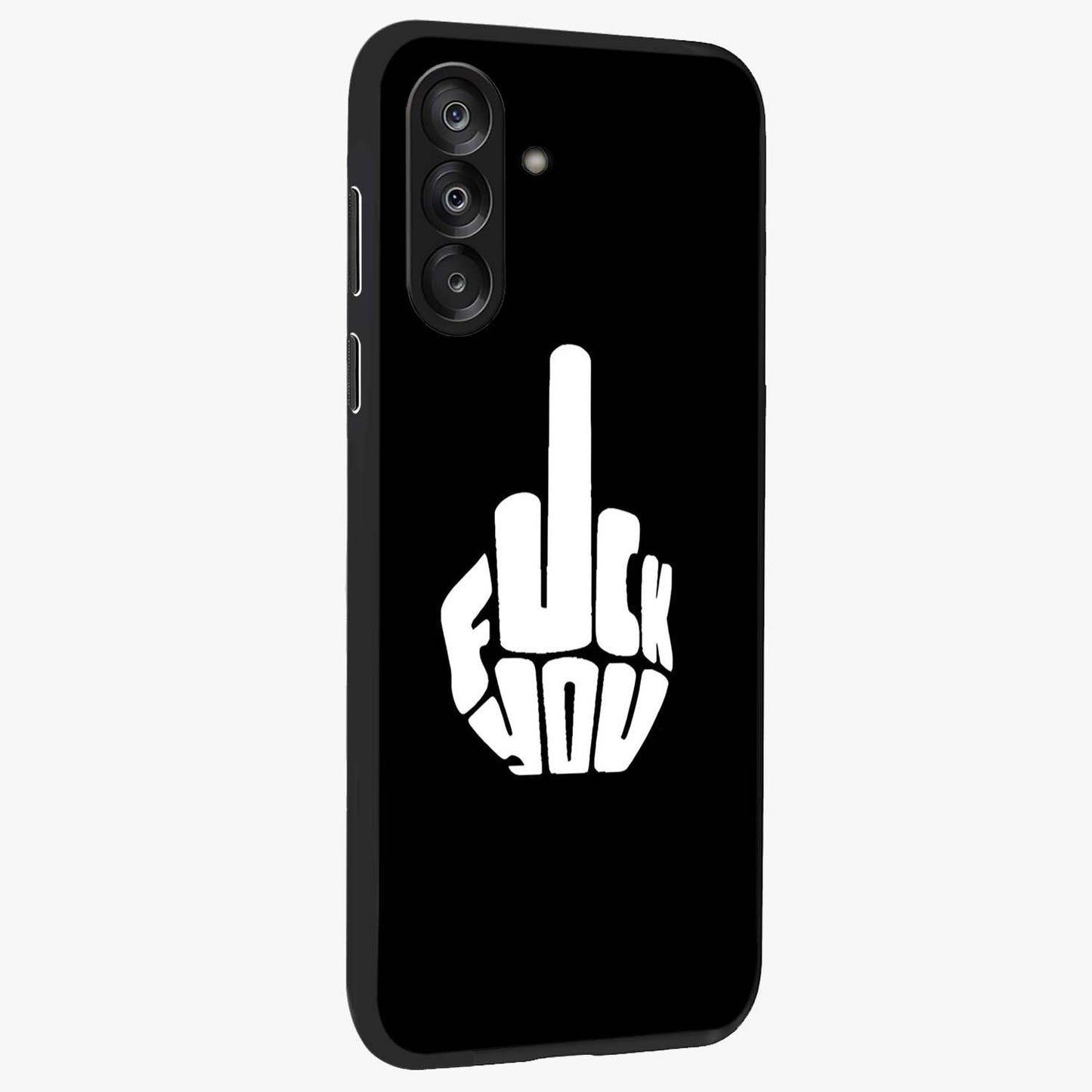 Rebel Mode On Glass Case upright view showcasing striking statement artwork with bold rebellious theme.