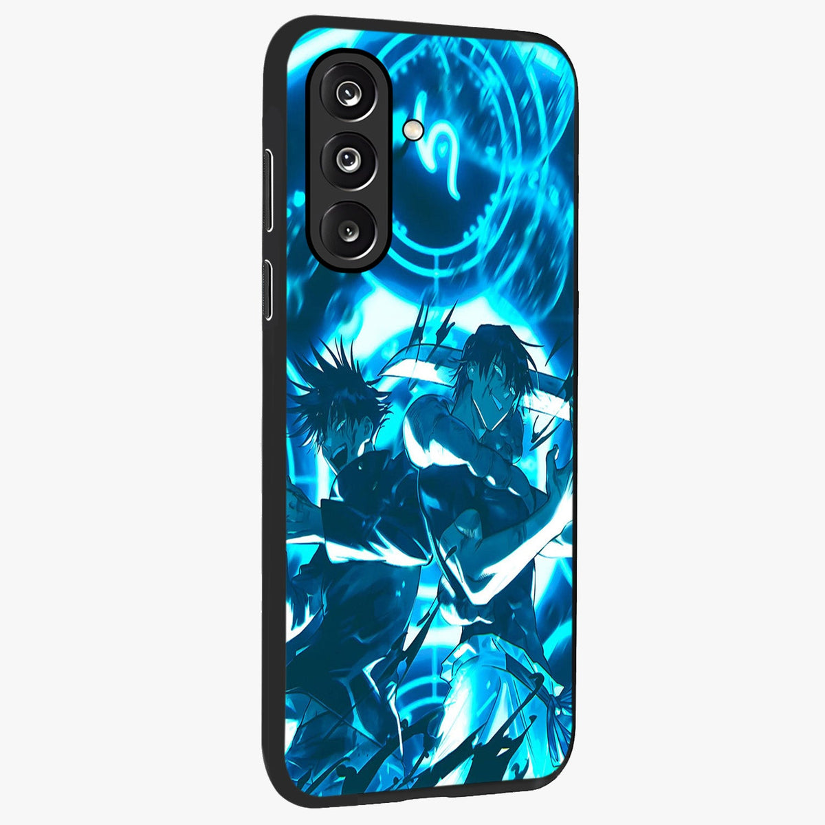 Cursed Energy Clash Glass Case upright view showcasing dramatic clash artwork with bold supernatural theme.