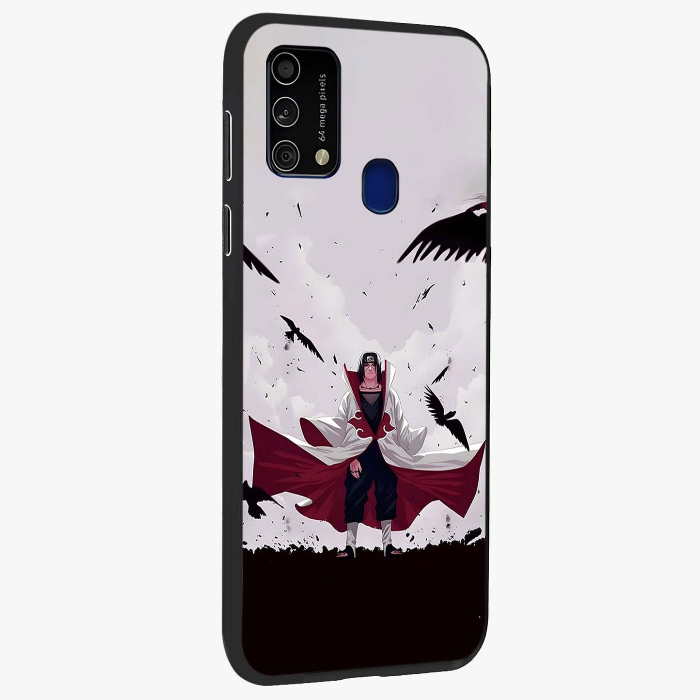 Crimson Crow Ascension Glass Case upright view showcasing dramatic crow artwork with bold gothic theme.