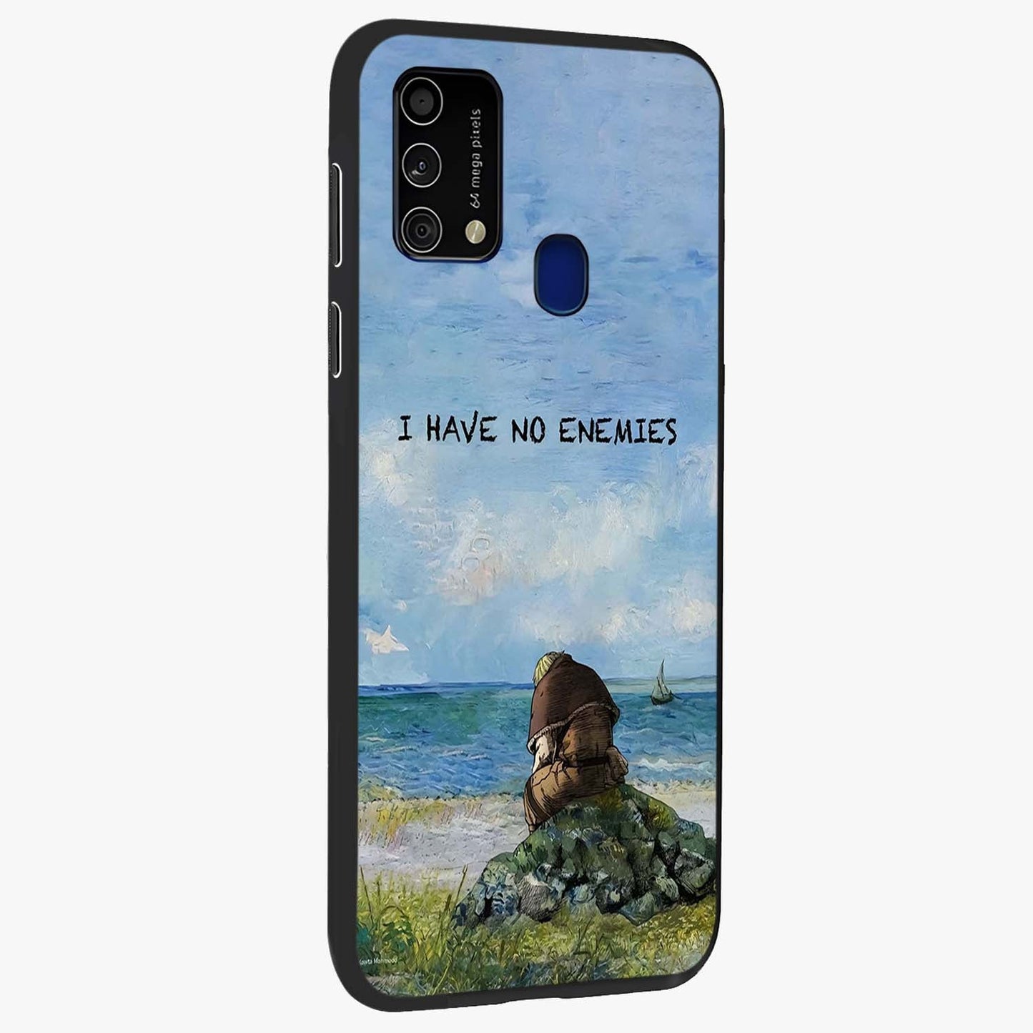 Peace Beyond War Glass Case upright view showcasing powerful peace symbol artwork with inspirational theme.