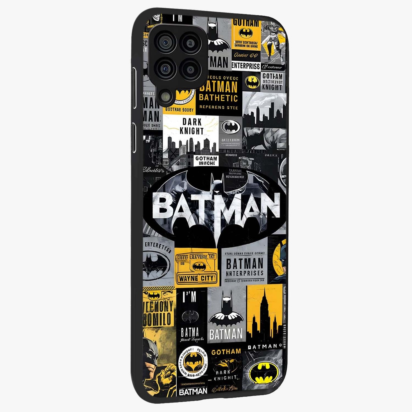 Knight Gotham Rise Glass Case upright view showcasing bold vigilante themed artwork with gothic city vibe.
