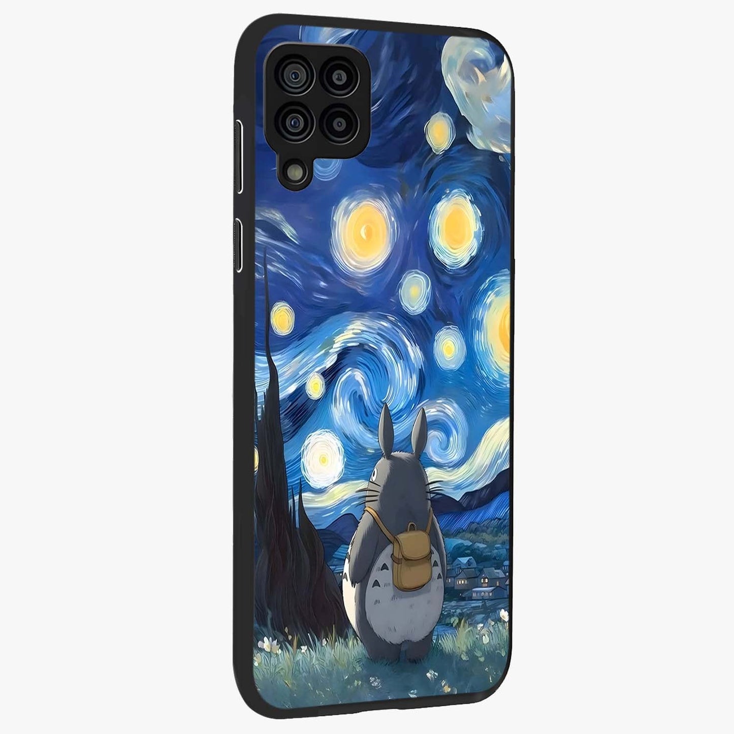 Totoro In Van Gogh Art Glass Case upright view showcasing creative character artwork with painterly artistic theme.