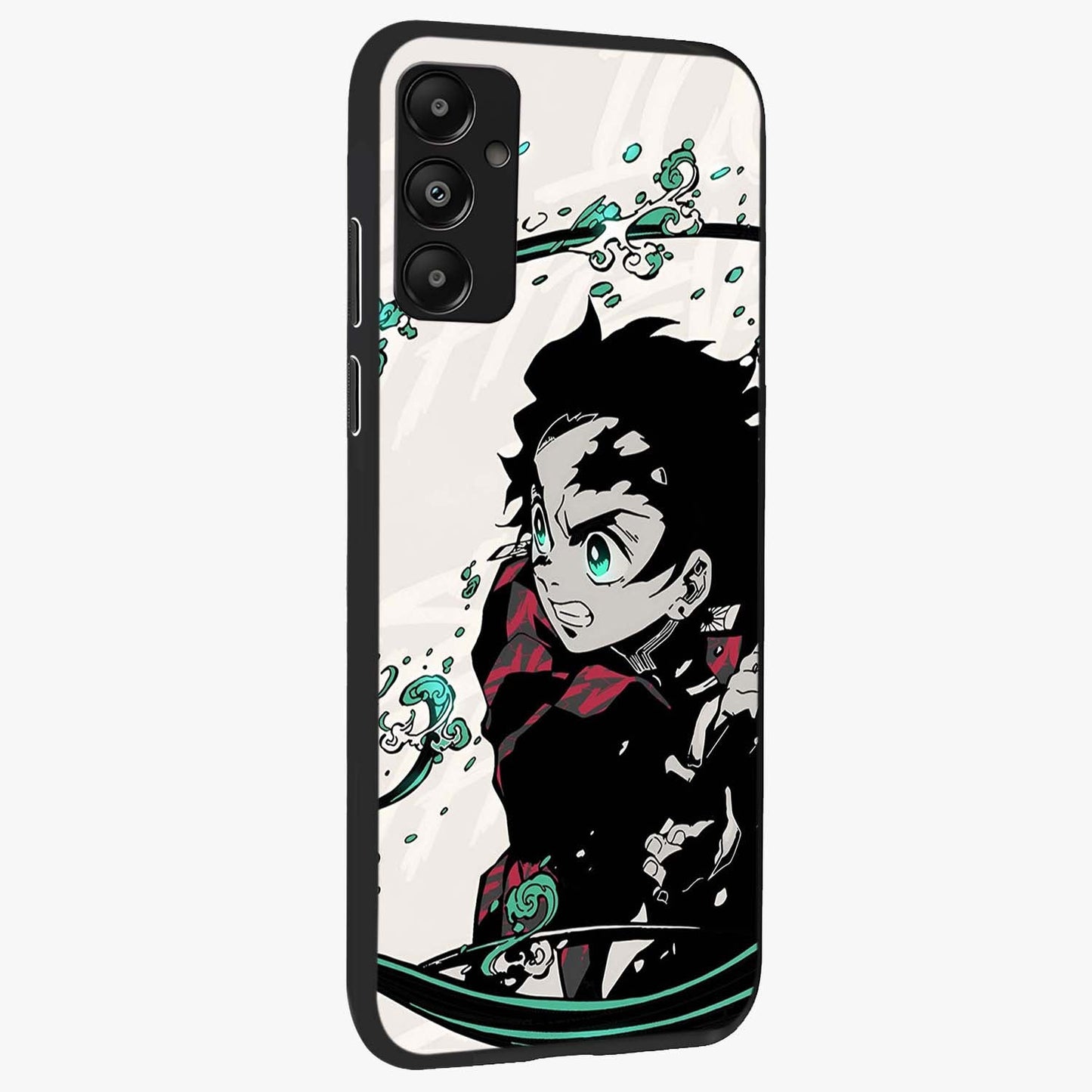 Demon Slayer Glass Case upright view showcasing powerful anime artwork with intense warrior theme.