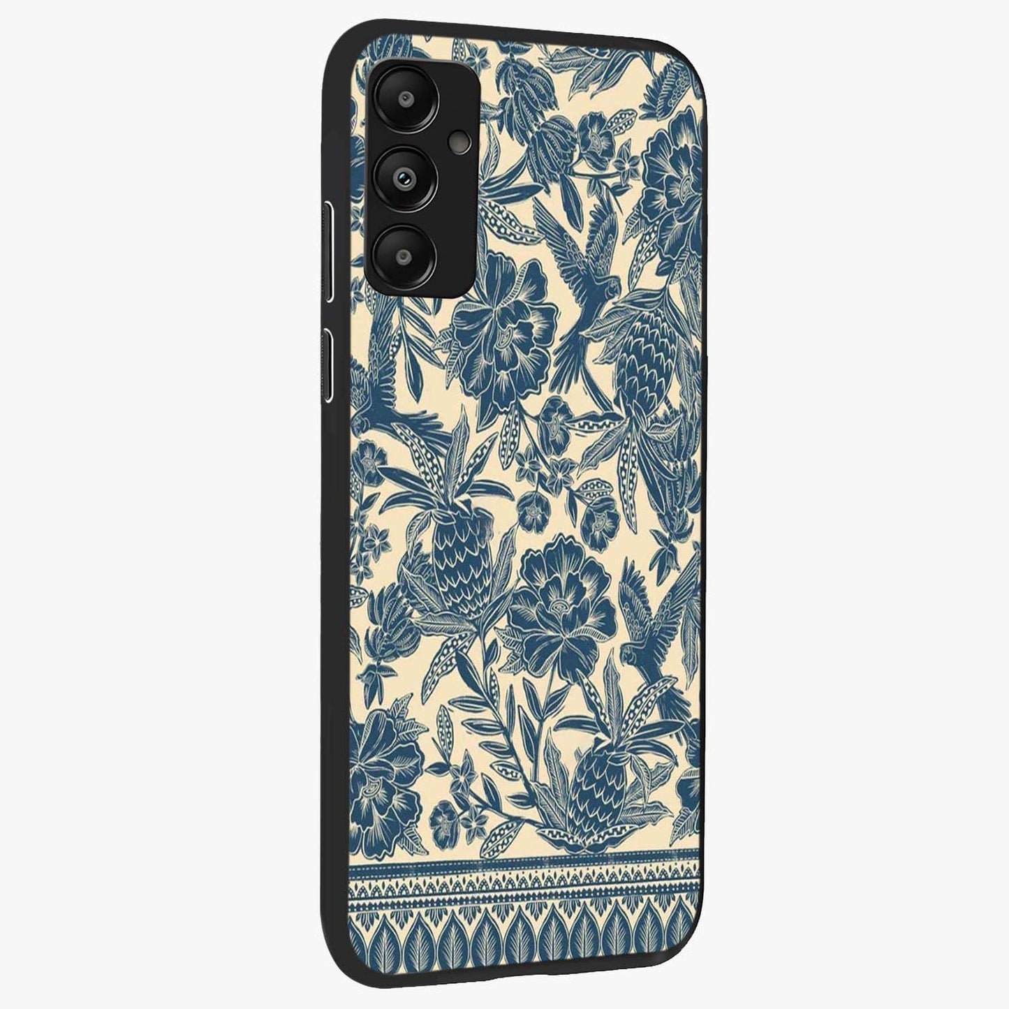 Heirloom Wild Bloom Glass Case upright view showcasing delicate wildflower artwork with timeless floral theme.