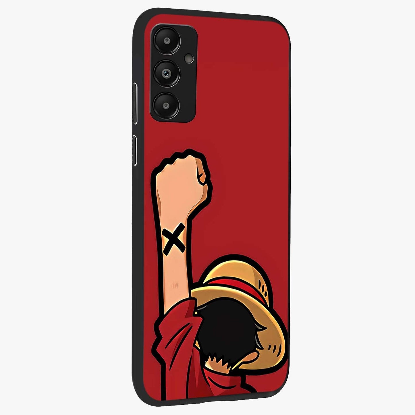 Luffy X Spirit Glass Case upright view showcasing striking anime artwork with adventurous character theme.