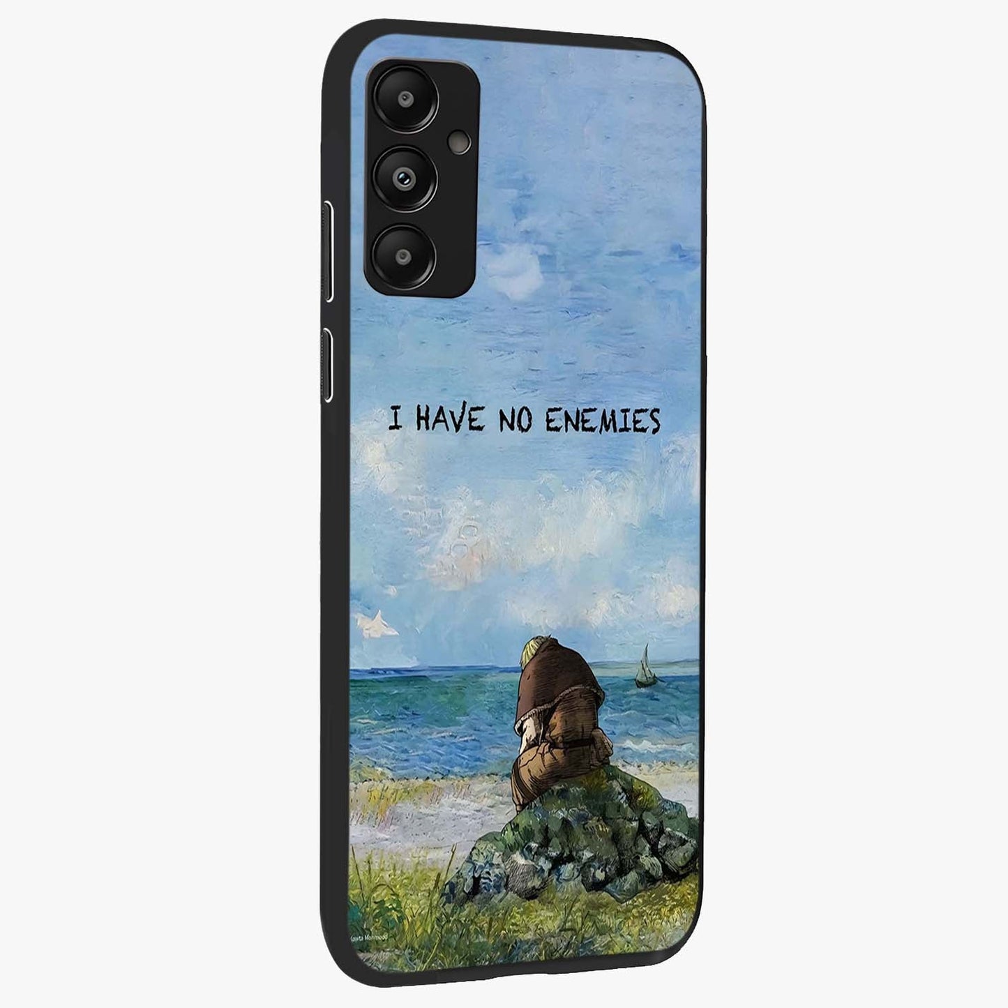 Peace Beyond War Glass Case upright view showcasing powerful peace symbol artwork with inspirational theme.
