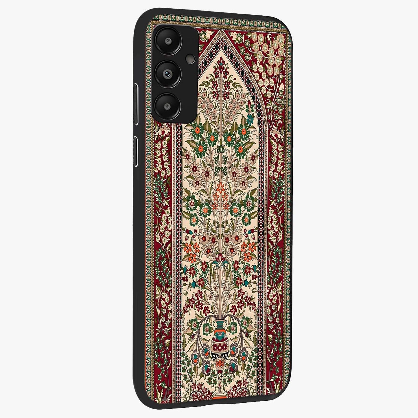 Persian Inspired Glass Case upright view showcasing decorative Persian artwork with rich heritage theme.