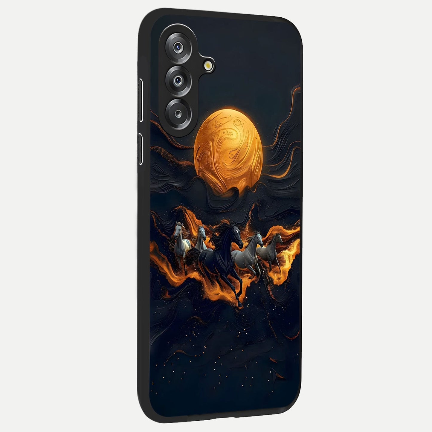 Golden Royal Heritage Glass Case upright view showcasing elegant royal artwork with classic heritage theme.