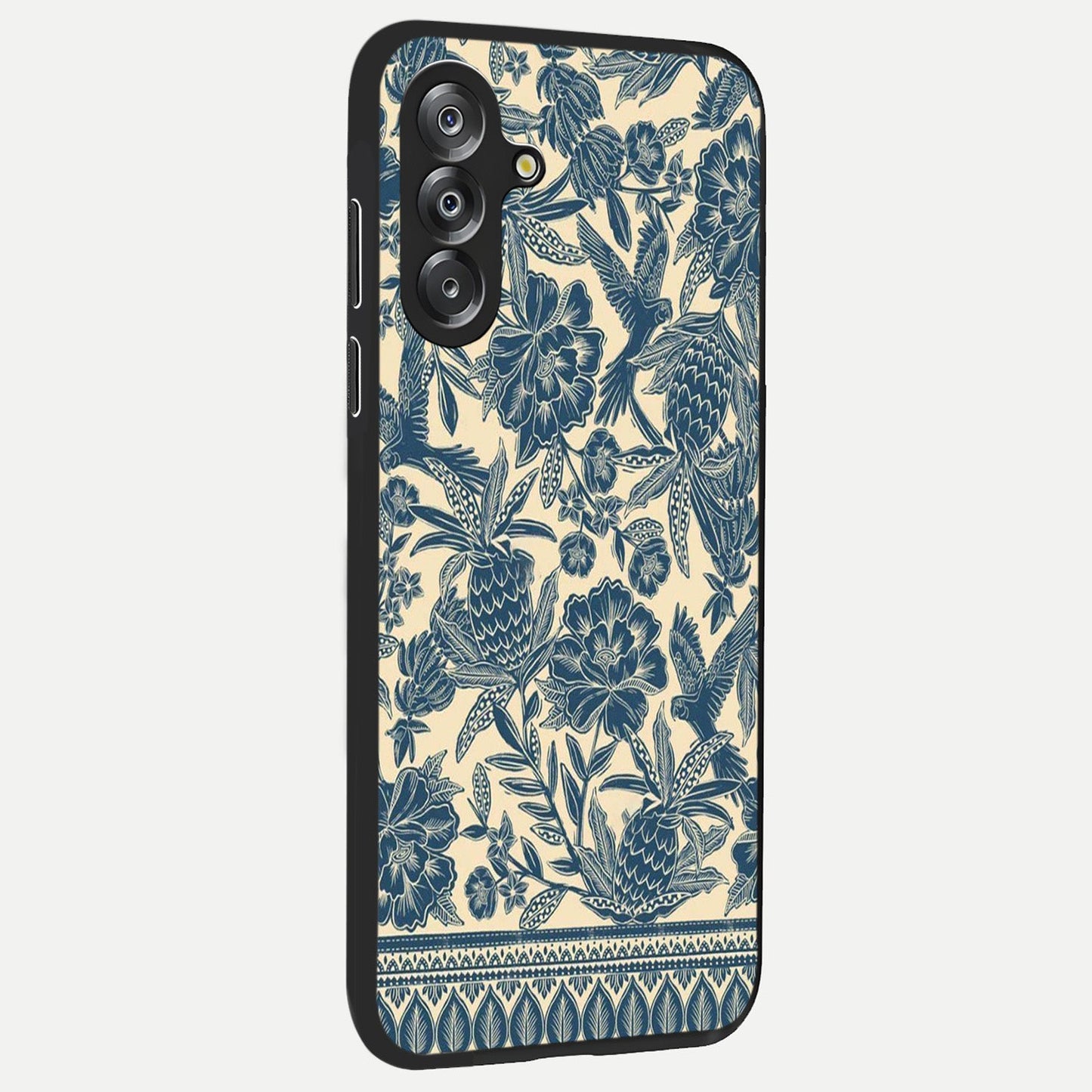 Heirloom Wild Bloom Glass Case upright view showcasing delicate wildflower artwork with timeless floral theme.