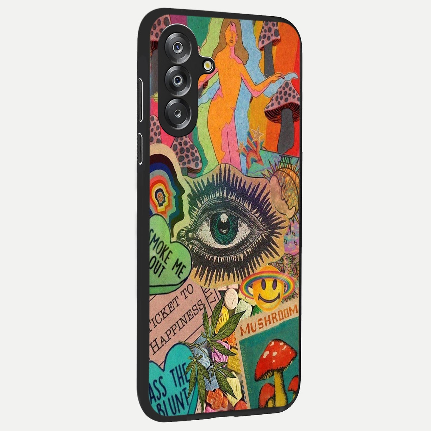 Mystic Eye Wonderland Glass Case upright view showcasing symbolic eye artwork with mysterious fantasy theme.
