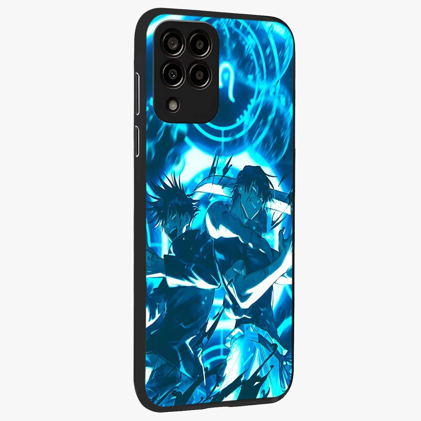 Cursed Energy Clash Glass Case upright view showcasing dramatic clash artwork with bold supernatural theme.