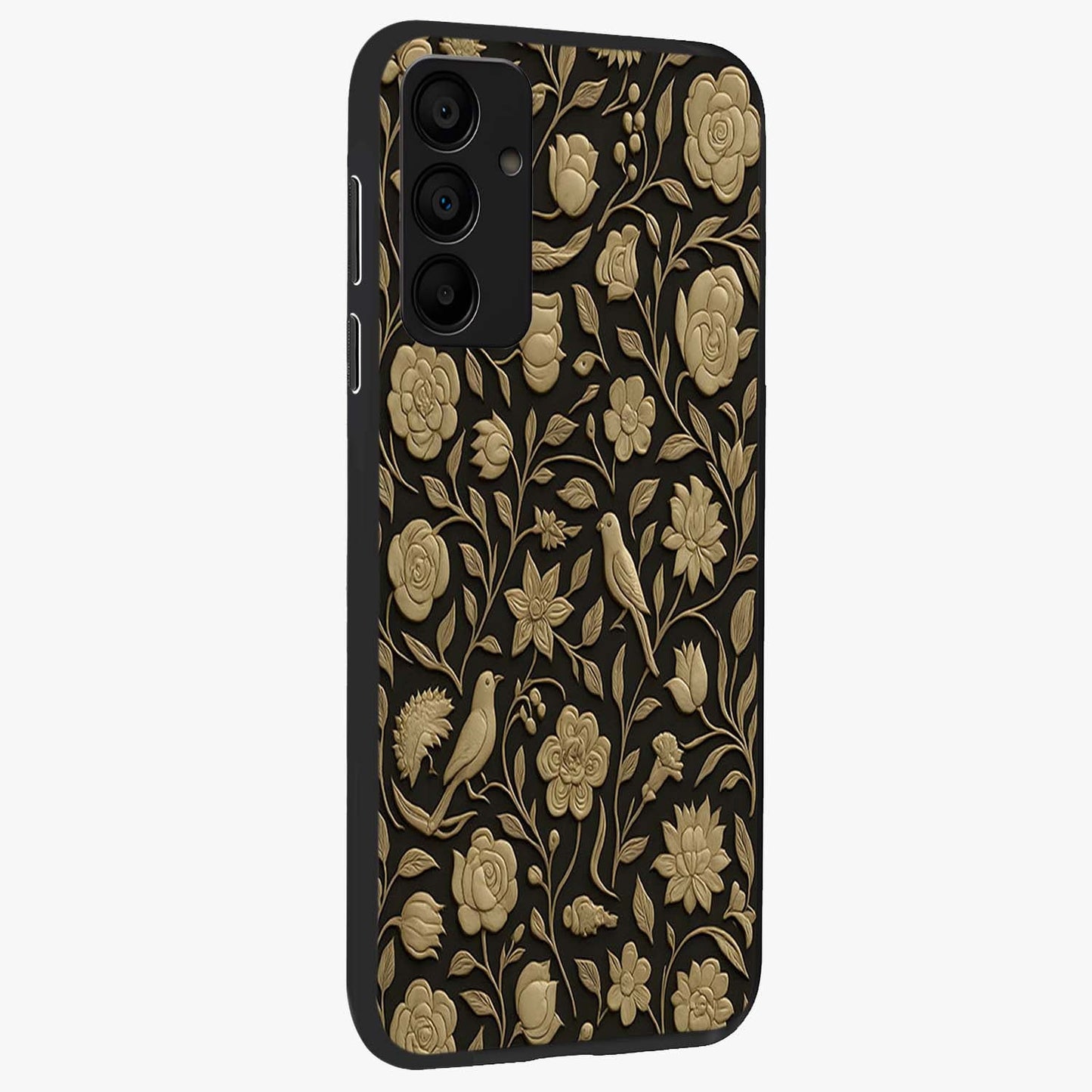 Golden Evil Eye Mandala Glass Case upright view showcasing decorative evil eye mandala artwork with spiritual aesthetic style.