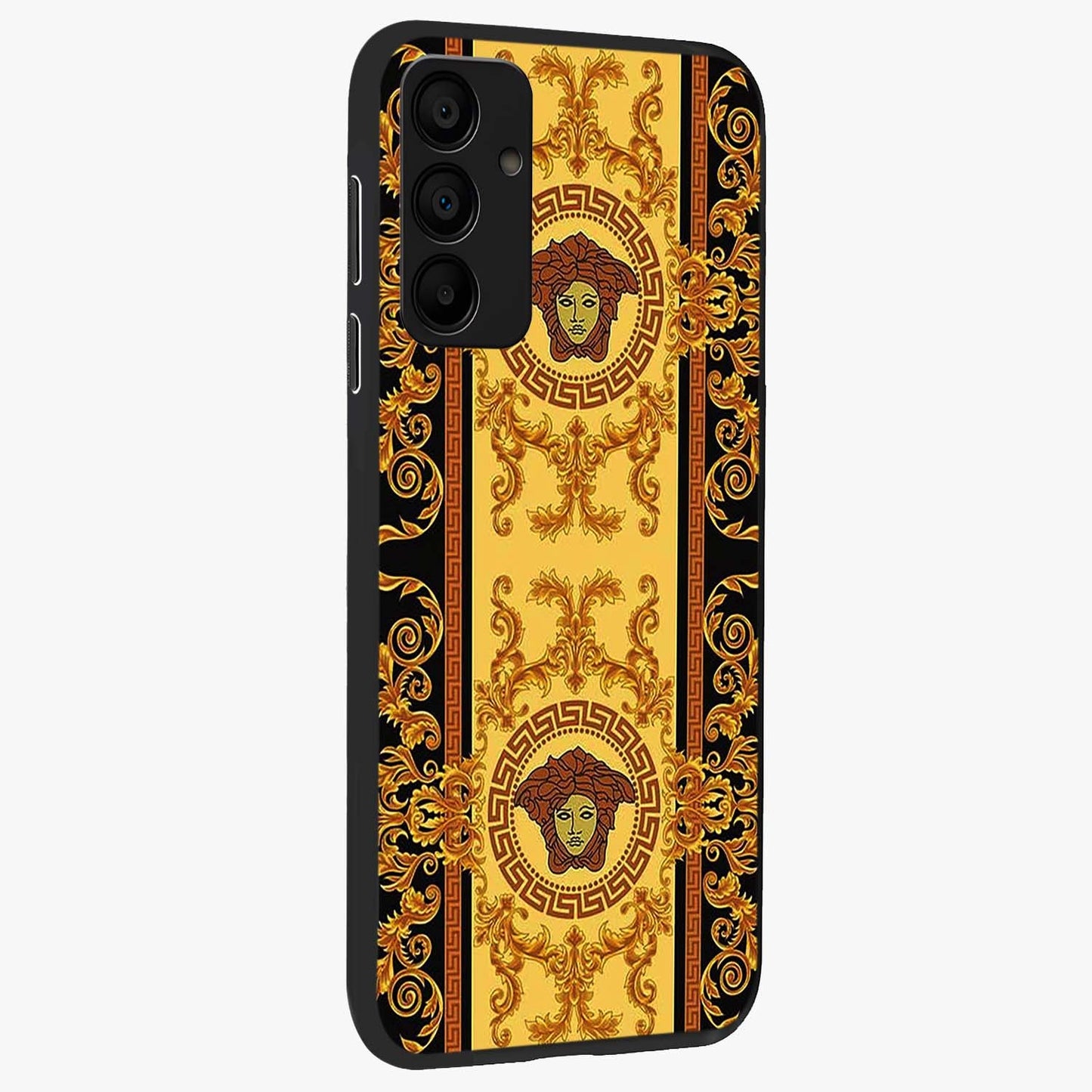 Golden Lotus Glow Glass Case upright view showcasing luminous lotus artwork with peaceful divine theme.