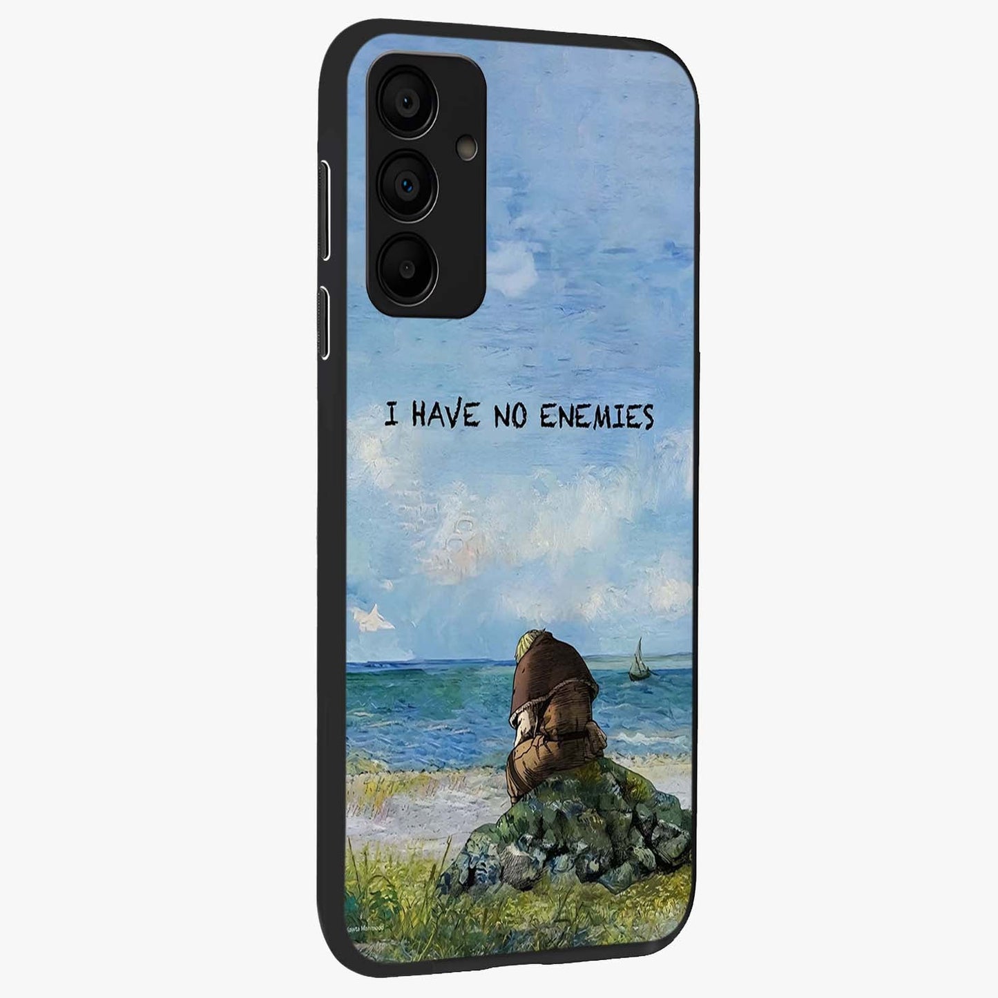 Peace Beyond War Glass Case upright view showcasing powerful peace symbol artwork with inspirational theme.