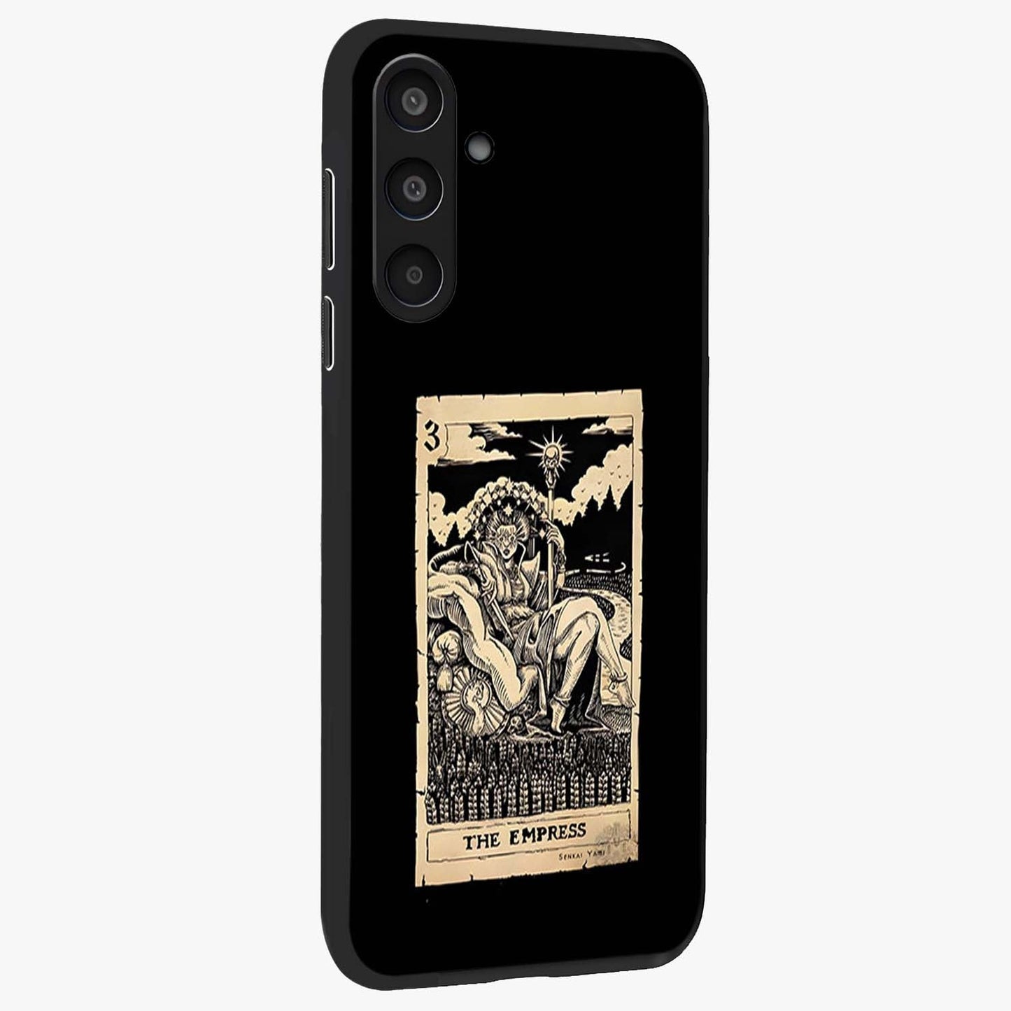 The Empress Glass Case upright view showcasing powerful empress themed artwork with luxurious artistic theme.