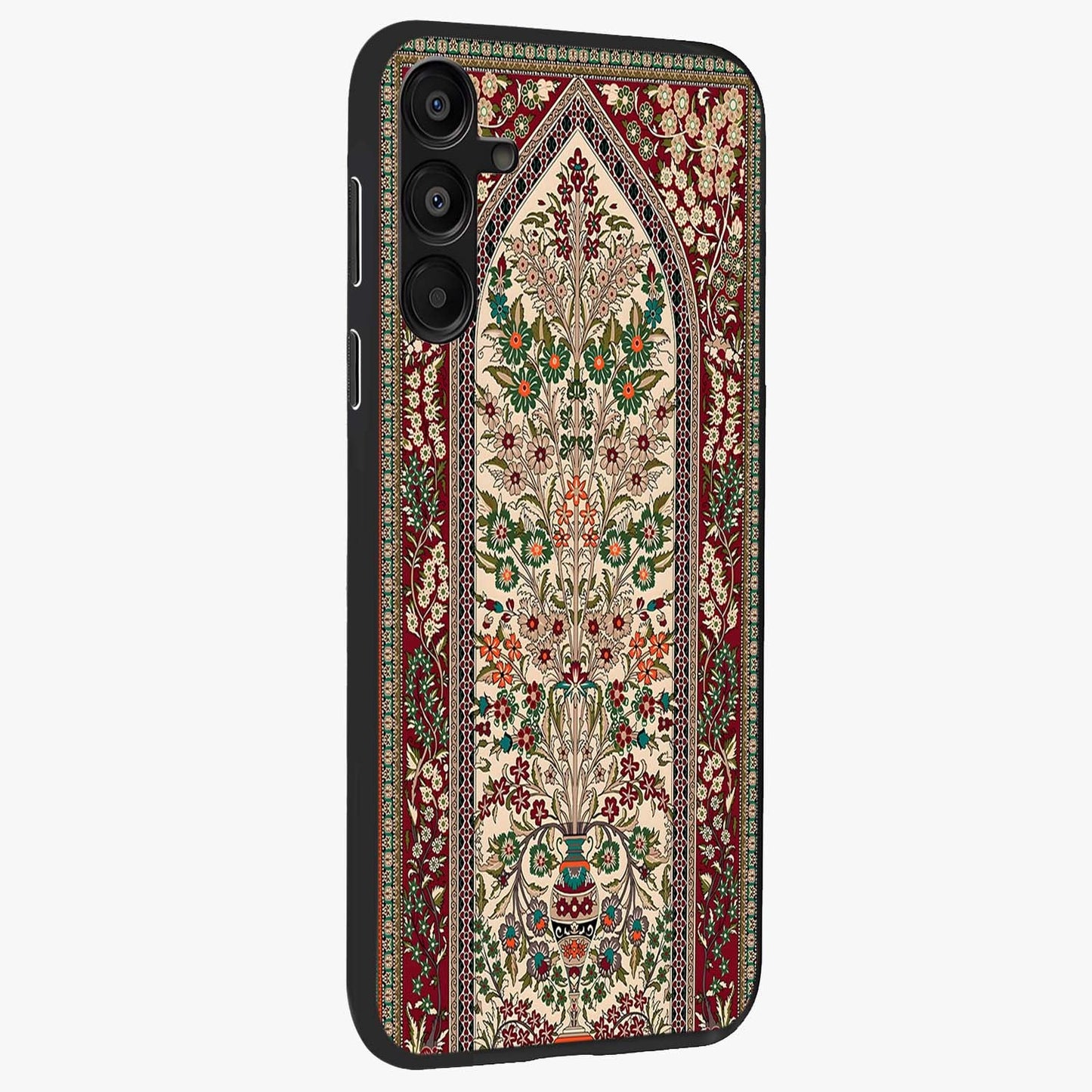 Persian Inspired Glass Case upright view showcasing decorative Persian artwork with rich heritage theme.