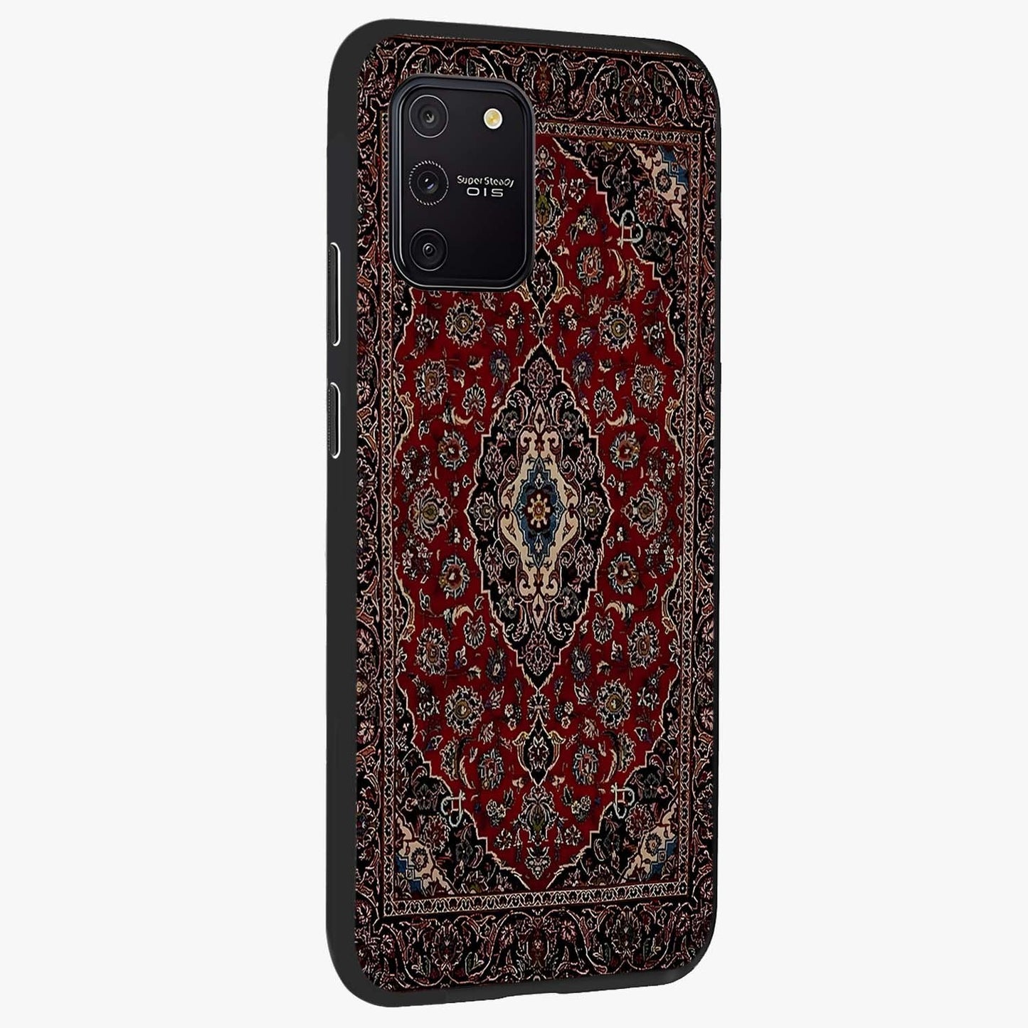 Heritage Carpet Royale Glass Case upright view showcasing detailed ornamental artwork with luxurious traditional theme.
