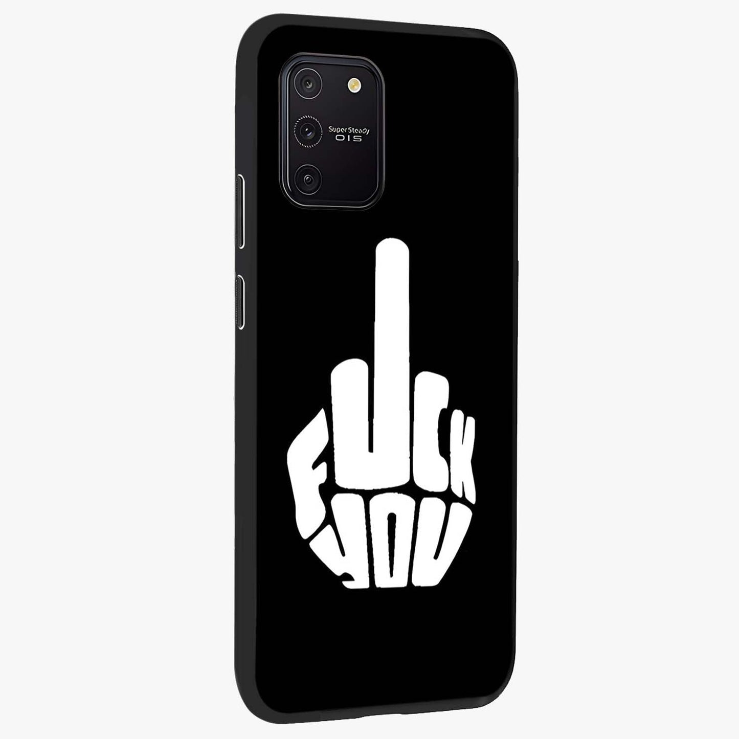 Rebel Mode On Glass Case upright view showcasing striking statement artwork with bold rebellious theme.