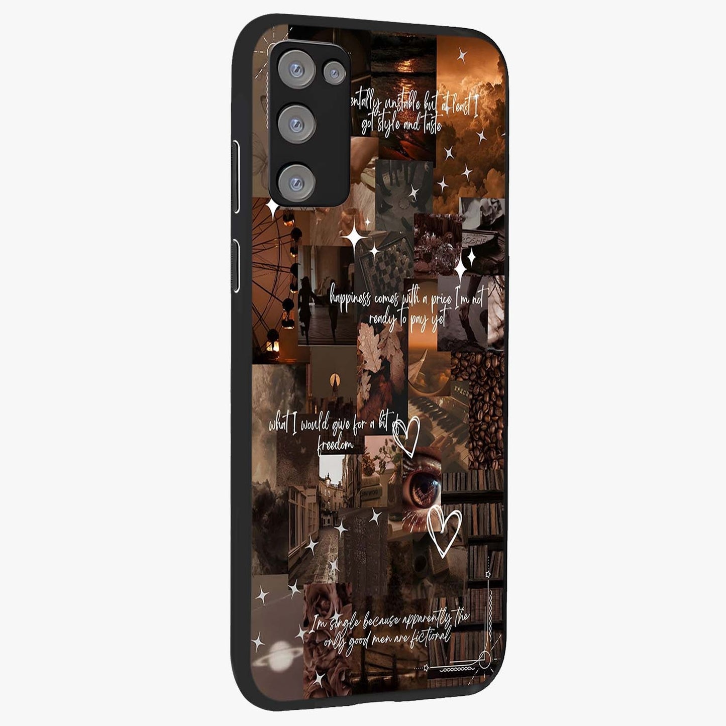 Bittersweet Aesthetic Chaos Glass Case upright view showcasing bold artistic chaos design with modern aesthetic style.
