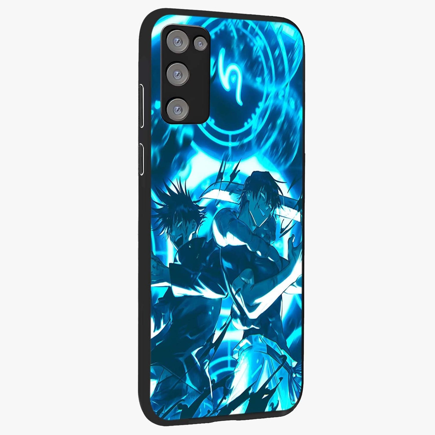 Cursed Energy Clash Glass Case upright view showcasing dramatic clash artwork with bold supernatural theme.