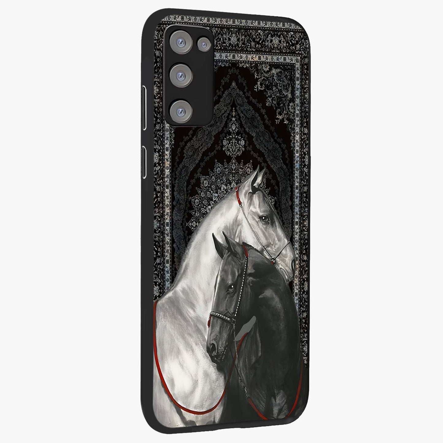 Majestic Ride Legacy Glass Case upright view showcasing dynamic ride inspired artwork with modern automotive theme.