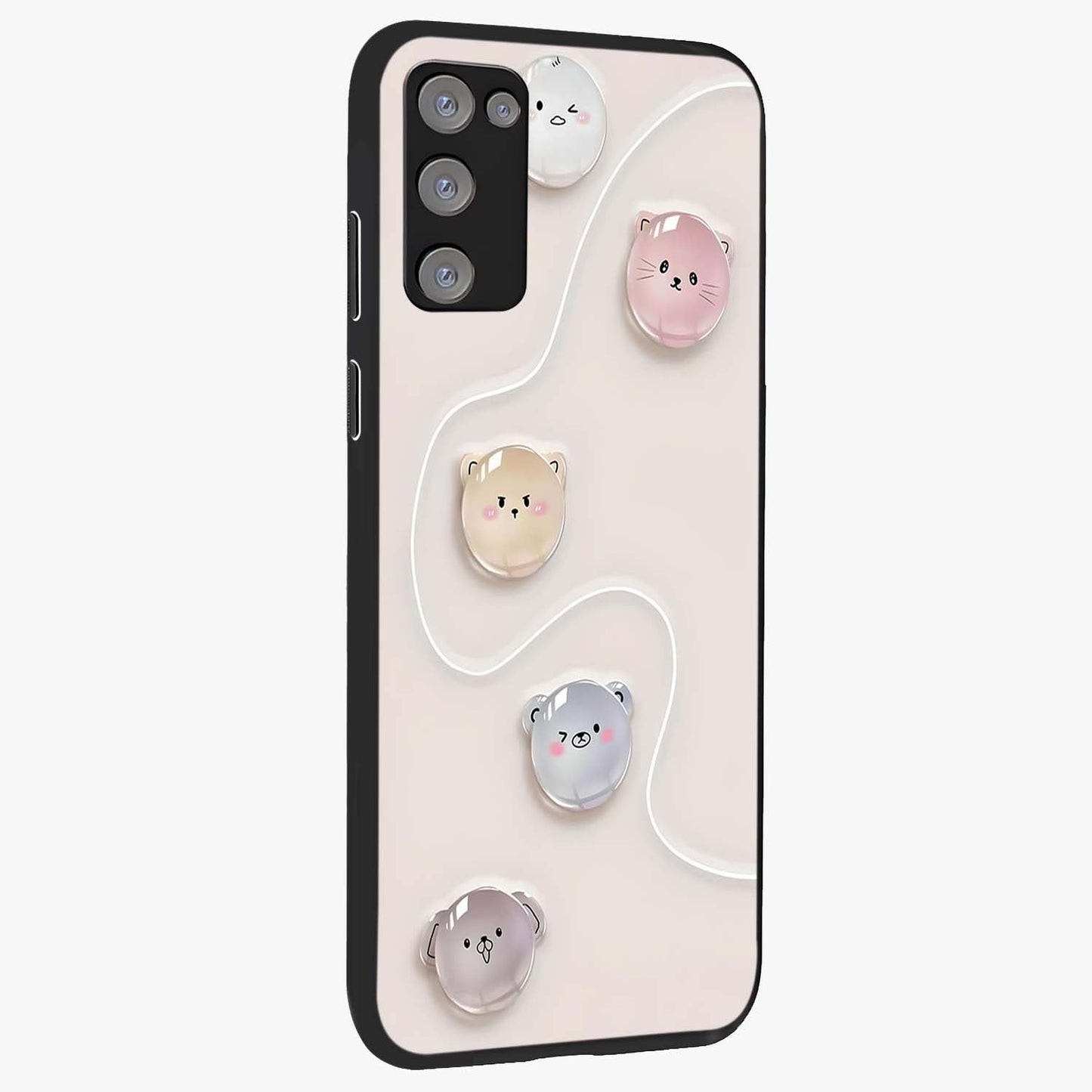Puffy Face Parade Glass Case upright view showcasing adorable character artwork with cheerful animated theme.