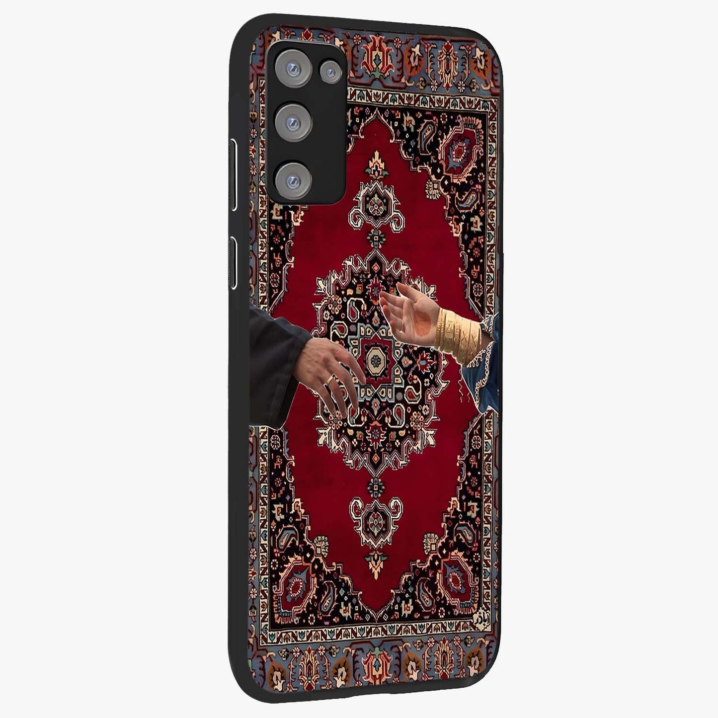 Royal Touch Reach Glass Case upright view showcasing stylish royal inspired artwork with graceful theme.
