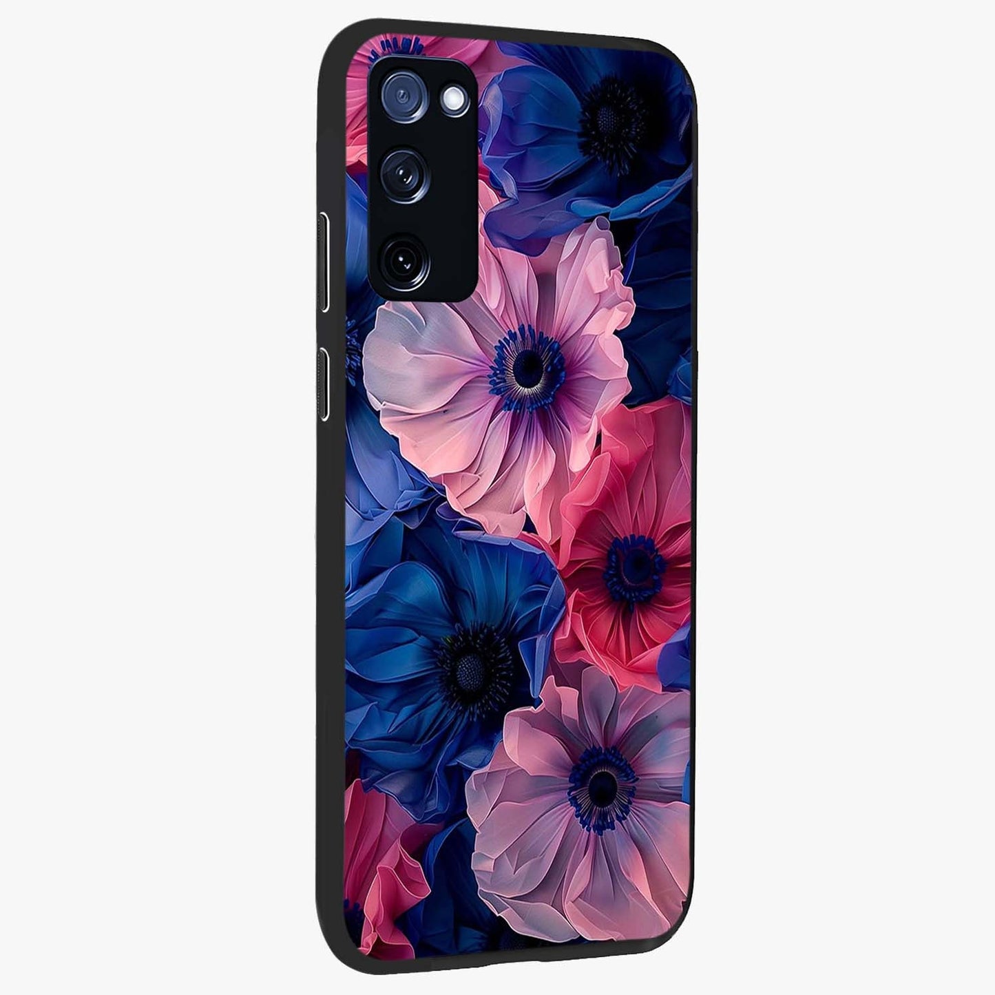 Flower Paper Art Pattern Glass Case upright view showcasing decorative paper floral artwork with creative craft style.