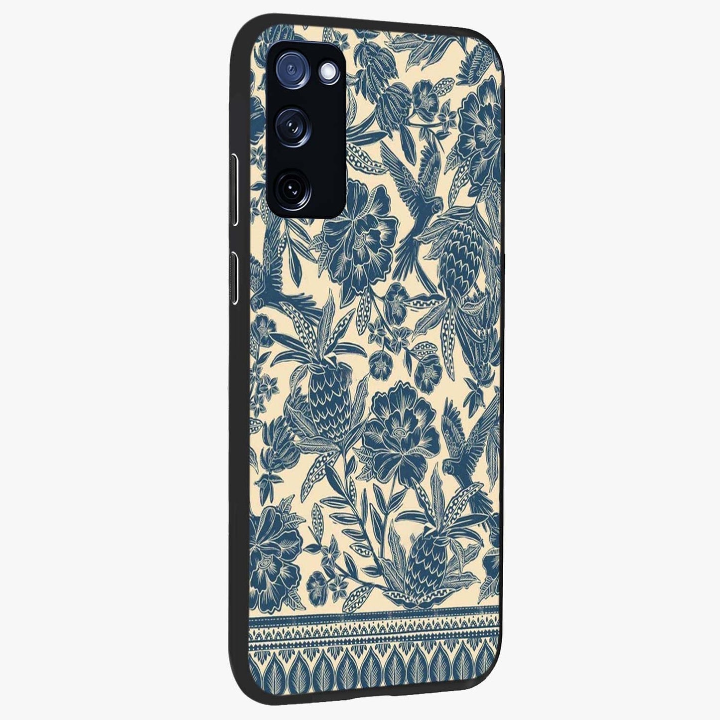 Heirloom Wild Bloom Glass Case upright view showcasing delicate wildflower artwork with timeless floral theme.