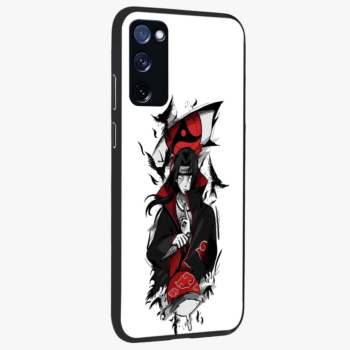 Itachi Limited Edition Naruto Anime Glass Case upright view showcasing intense anime artwork with powerful character theme.