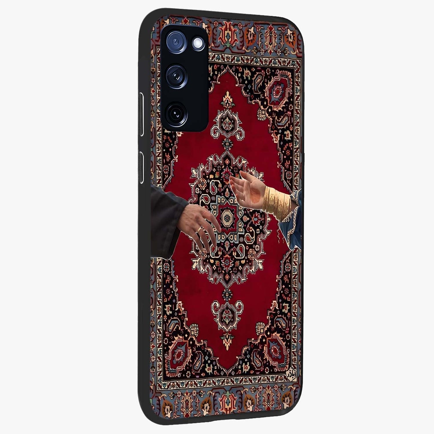 Royal Touch Reach Glass Case upright view showcasing stylish royal inspired artwork with graceful theme.