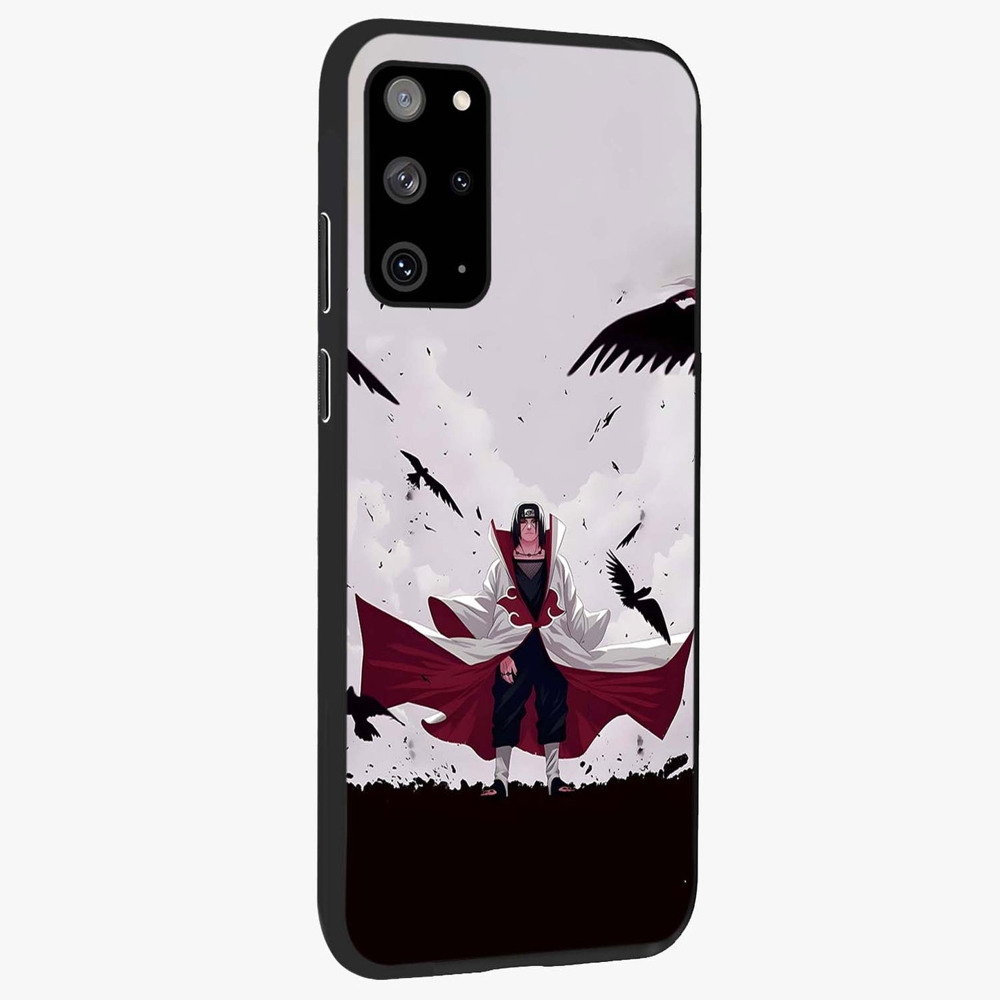 Crimson Crow Ascension Glass Case upright view showcasing dramatic crow artwork with bold gothic theme.