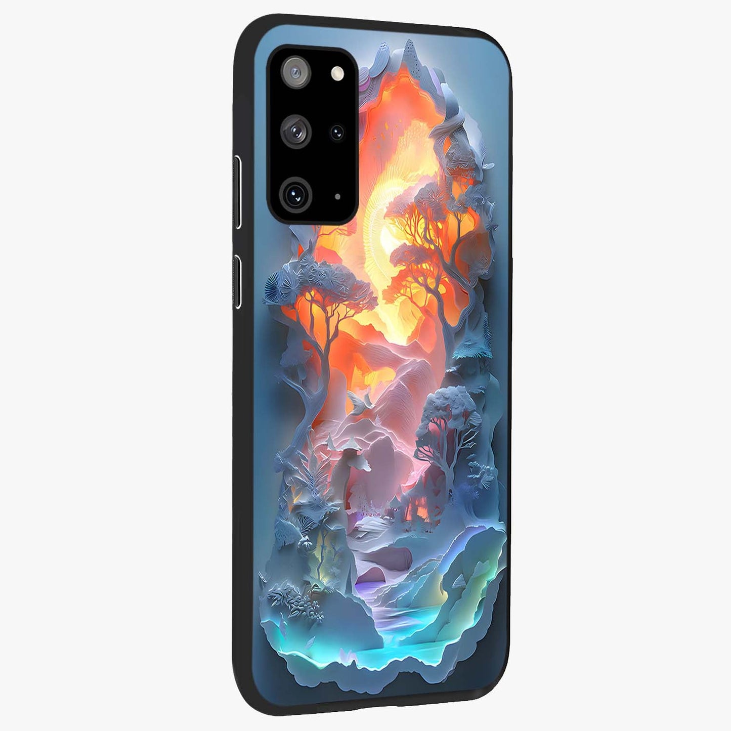 Glow Forest Portal Glass Case upright view showcasing enchanted forest portal artwork with fantasy nature theme.