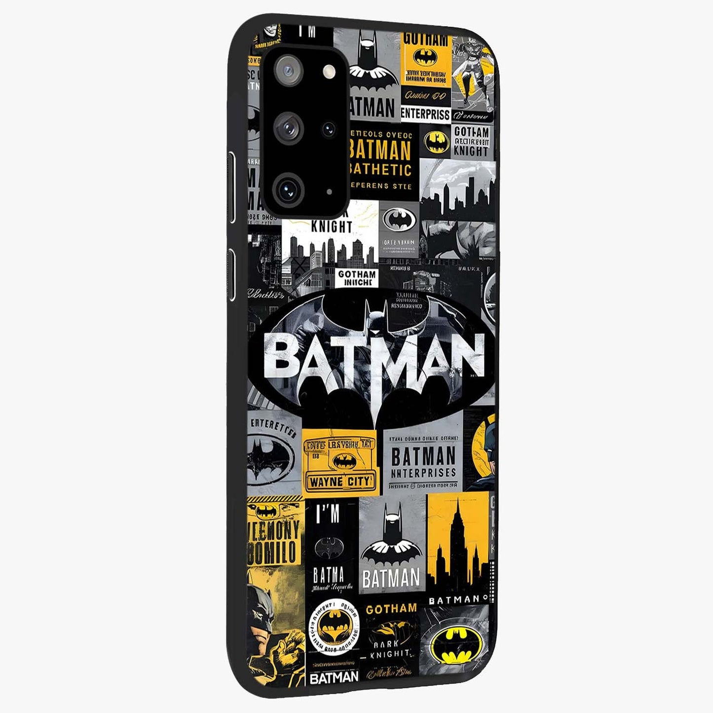 Knight Gotham Rise Glass Case upright view showcasing bold vigilante themed artwork with gothic city vibe.