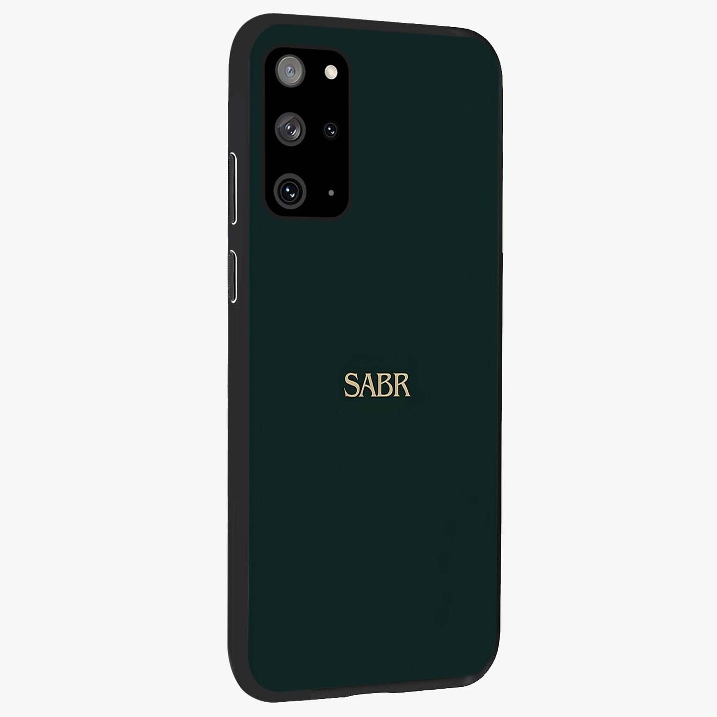 Sabr Minimal Patience Glass Case upright view showcasing calm minimalist artwork with motivational patience theme.