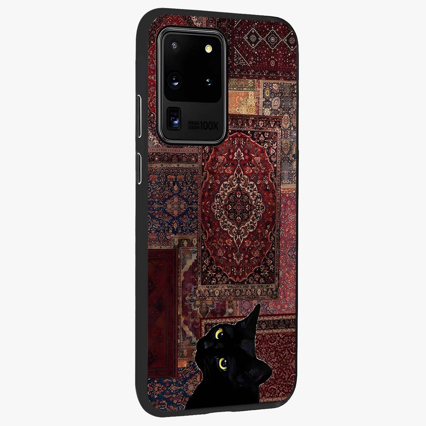 Regal Magic Cat Apple Glass Case upright view showcasing charming cat artwork with playful magical theme.