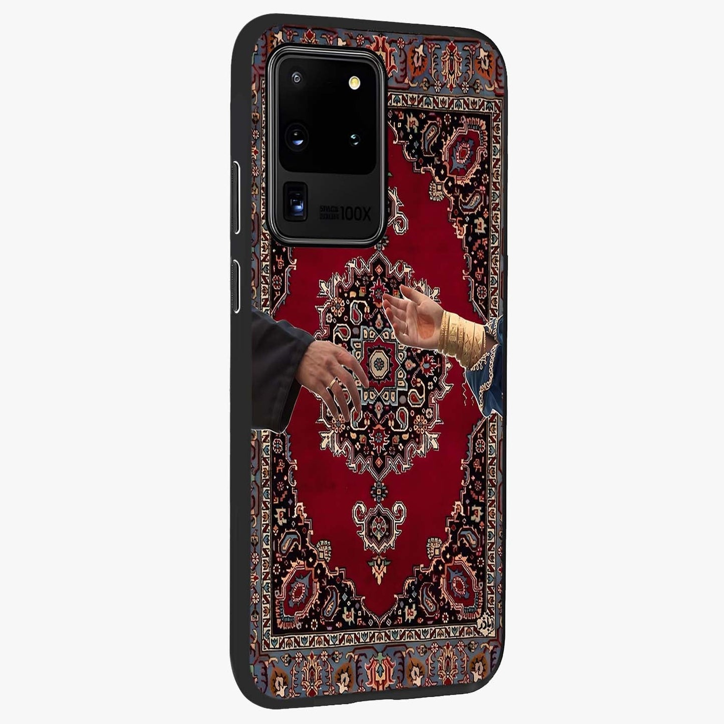 Royal Touch Reach Glass Case upright view showcasing stylish royal inspired artwork with graceful theme.