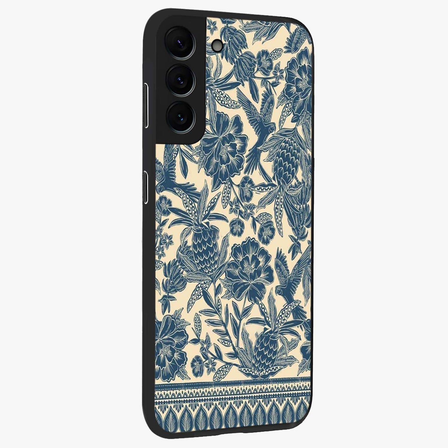 Heirloom Wild Bloom Glass Case upright view showcasing delicate wildflower artwork with timeless floral theme.