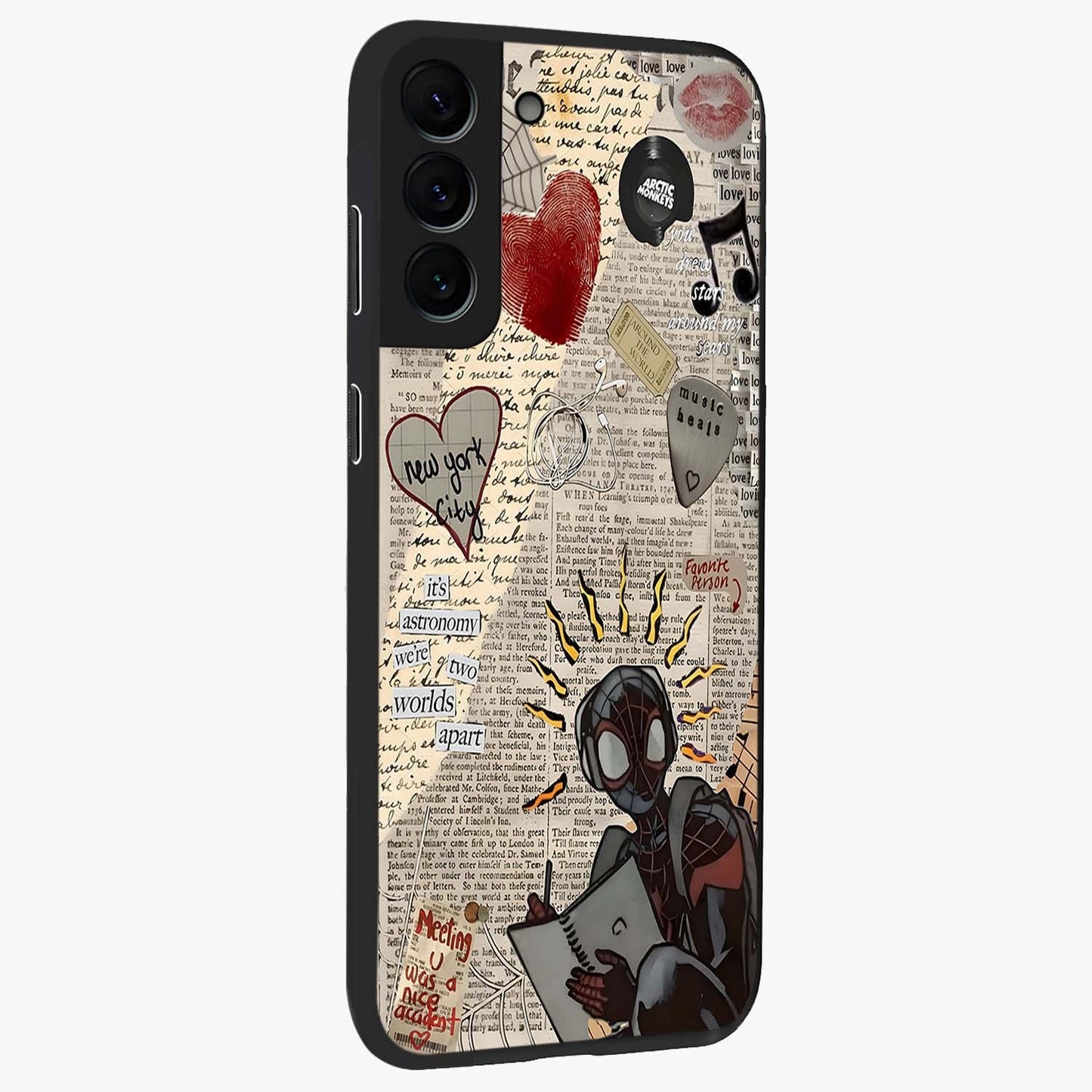 City Dream Sketch Glass Case upright view showcasing urban skyline artwork with stylish hand drawn design.