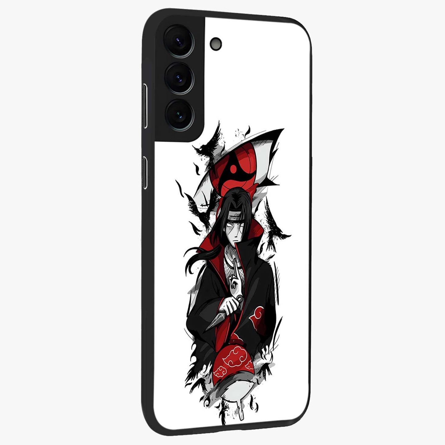 Itachi Limited Edition Naruto Anime Glass Case upright view showcasing intense anime artwork with powerful character theme.